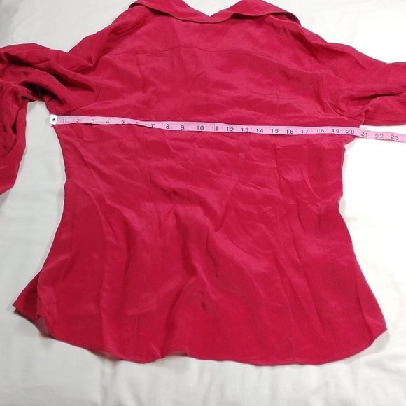 Tommy Bahama 100% silk women's long sleeved button down blouse size large - Picture 13 of 14